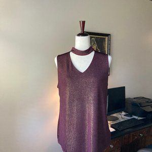 Ruff Hewn Grey Women's Loose Cocktail Glitter Top Size L